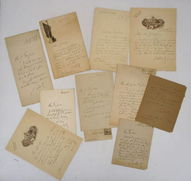 10 lettres autographes signées adressées à Georges Feydeau et une carte de visite avec portrait. COQUELIN CADET (Alexandre Honoré Ernest Coquelin, ...
