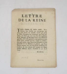 [Recueil de lettres imprimées de la famille de Louis XV adressées à la ville d'Avignon]