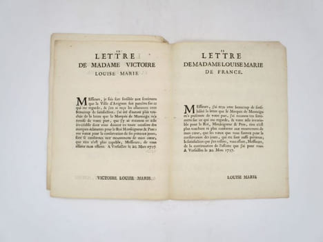[Recueil de lettres imprimées de la famille de Louis XV adressées à la ville d'Avignon]. [ATTENTAT DAMIENS]