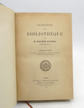 Catalogue de la bibliothèque de M. Ricardo Heredia comte de Benhavis. [BIBLIOPHILIE]