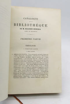 Catalogue de la bibliothèque de M. Ricardo Heredia comte de Benhavis. [BIBLIOPHILIE]