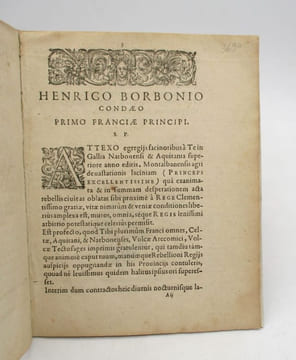 Agri Montalbanensis Devastatio ad Henricum Borbonium condaeum primum stirpis regiae principem. [ANONYME]