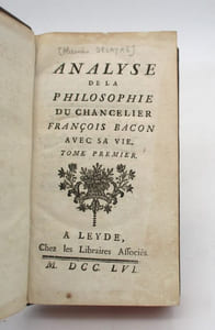 Analyse de la philosophie du chancelier François Bacon avec sa vie