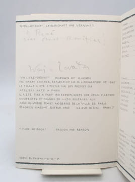  "Un livre... debout" - Passion et Raison. LAVATER (Warja)