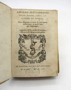Appiano Alessandrino Delle Guerre civili et esterni de Romani: première partie seule
