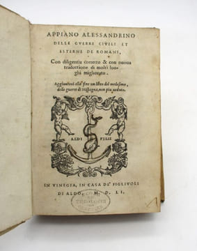 Appiano Alessandrino Delle Guerre civili et esterni de Romani: première partie seule. APPIEN