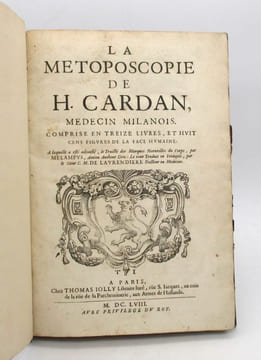La Métoposcopie de H. Cardan. CARDANO (Gerolamo)