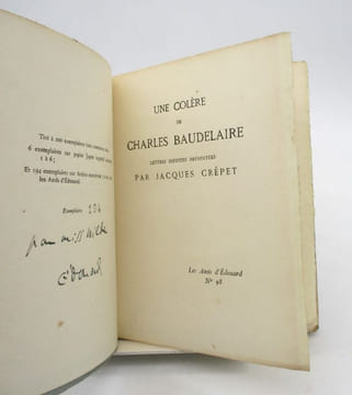 Une colère de Charles Baudelaire - Lettres inédites. CRÉPET (Jacques)