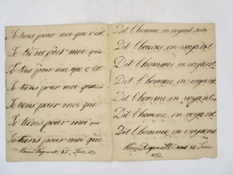 Pièce autographe signée. REGNAULT (A.-G. Henri)