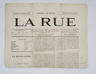 La Révolution : manuscrit autographe signé Jacques Vingtras