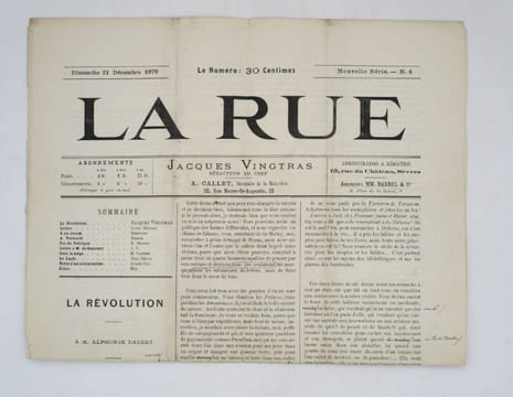 La Révolution : manuscrit autographe signé Jacques Vingtras. VINGTRAS (JACQUES) [VALLÈS (Jules)]