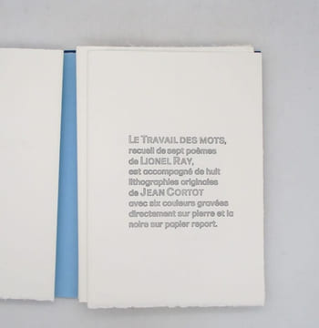 Le Travail des mots. RAY (Lionel); CORTOT (Jean)