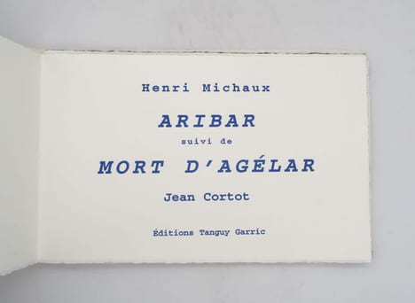 Aribar suivi de Mort d'Agélar. MICHAUX (Henri); CORTOT (Jean)