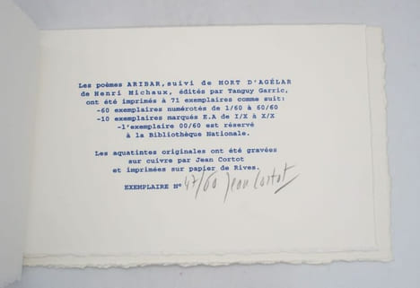 Aribar suivi de Mort d'Agélar. MICHAUX (Henri); CORTOT (Jean)
