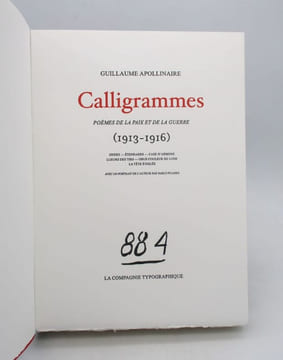 Calligrammes : Poèmes de la paix et de la guerre (1913-1916). APOLLINAIRE (Guillaume)