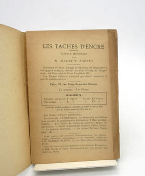 Les Taches d'encre. BARRÈS (Maurice)