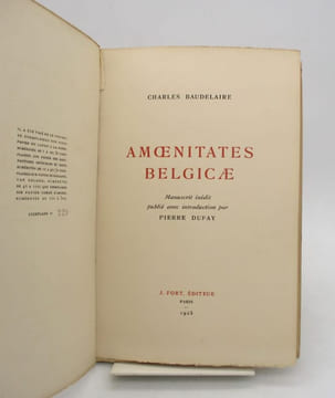 Amoentitates Belgicae. BAUDELAIRE (Charles)