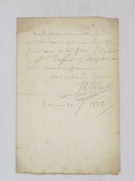 Billet autographe signé. VERNET (Horace)