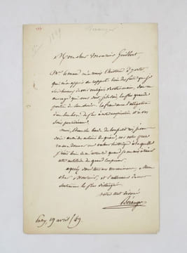 Lettre autographe signée. BÉRANGER (Pierre-Jean de)