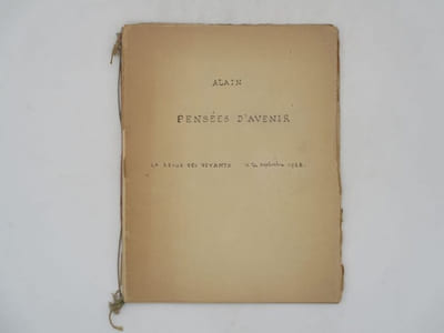 Pensées d'avenir : manuscrit autographe signé