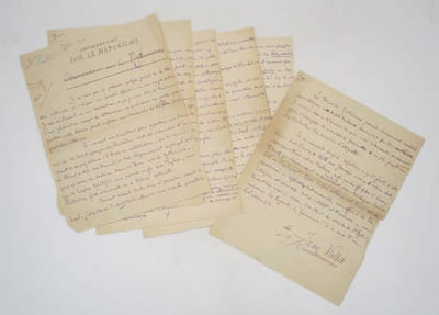 Observations sur le Naturisme : manuscrit autographe signé