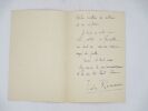 Lettre autographe sign&eacute;e . ROMAINS (Jules)