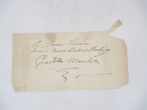 Mot autographe signé. MARCHISIO (Carlotta)