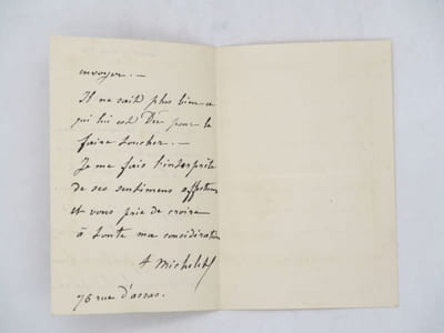 Lettre autographe signée
