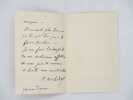 Lettre autographe sign&eacute;e. MICHELET (Ath&eacute;na&iuml;s, Mme Jules)