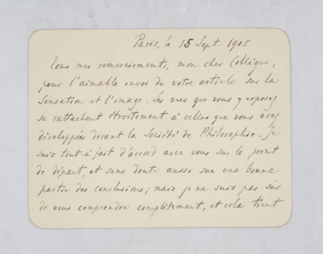 Lettre autographe signée. BERGSON (Henri)