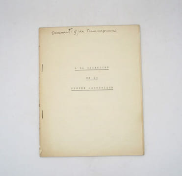 À la recherche de la pensée maçonnique : tapuscrit. [ANONYME]