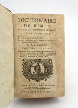 Dictionnaire de rimes, dans un nouvel ordre. RICHELET (Pierre)