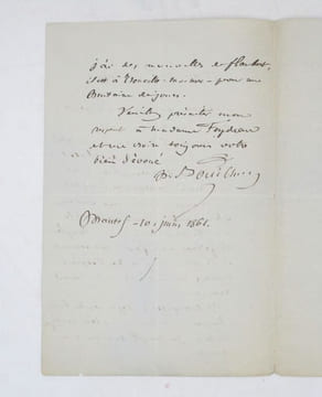 Lettre autographe signée. BOUILHET (Louis)