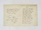Lettre autographe sign&eacute;e. COPP&Eacute;E (Fran&ccedil;ois)