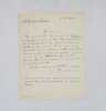 Lettre autographe sign&eacute;e. BERNARD (Tristan)