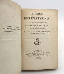 Aperçu des États-Unis, au commencement du XIXe siècle, depuis 1800 jusqu'en 1810