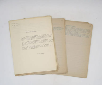Péguy présenté aux jeunes par son fils P. Péguy : tapuscrit et manuscrit. PÉGUY (Pierre)