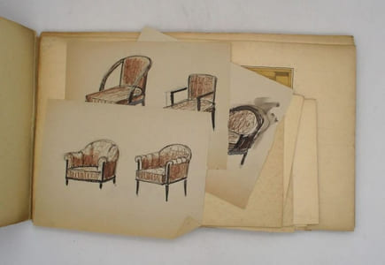 Ensemble de 40 dessins de mobilier Art déco