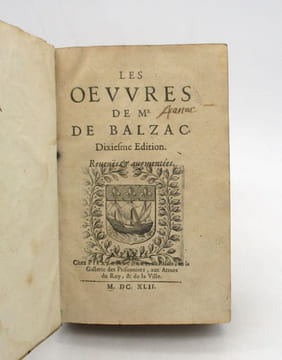 Les Oeuvres de Mr de Balzac. BALZAC (Jean-Louis Guez de)