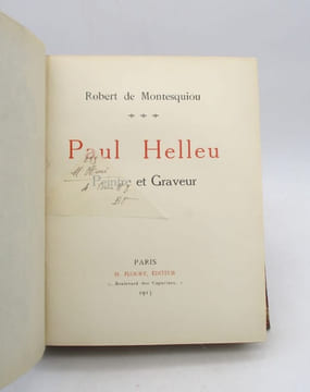 Paul Helleu : Peintre et Graveur. MONTESQUIOU (Robert de)