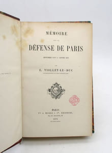 Mémoire sur la défense de Paris septembre 1870- janvier 1871