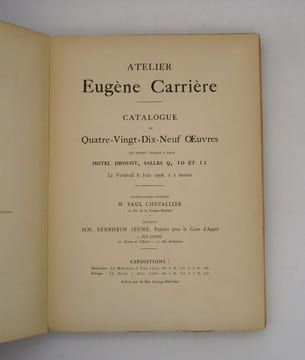 Atelier Eugène Carrière - Catalogue de quatre-vingt-dix-neuf oeuvres. BERNHEIM JEUNE FRÈRES