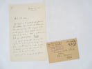 Lettre autographe sign&eacute;e. G&Eacute;RALDY (Paul)