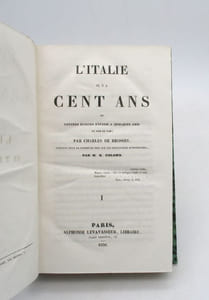 L'Italie il y a cent ans ou Lettres écrites d'Italie à quelque amis en 1739 et 1740