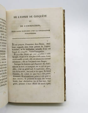 De l'esprit de conquête et de l'usurpation, dans leurs rapports avec la civilisation européenne.. CONSTANT-REBECQUE (Benjamin de)