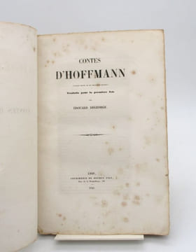 Contes d'Hoffmann. Traduits pour la première fois par Édouard Degeorge. [Lyon]. HOFFMANN, DEGEORGE (Edouard)