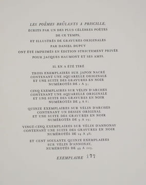 Poëmes brûlants à Priscille. (Curiosa). DUPUY (Daniel)