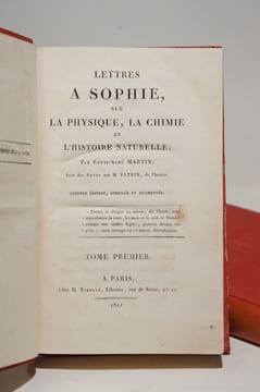 Lettres à Sophie sur la physique, la chimie et l'histoire naturelle. MARTIN (Louis-Aimé)