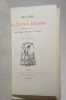 Oeuvres de Mathurin Regnier. Texte original avec Notices, Variantes & Glossaire par E. Courbet.. REGNIER (Mathurin), COURBET (E.)