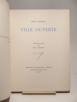 Ville ouverte. Lithographies de Paul Valéry.. VOILIER (Jean), VALERY (Paul)
